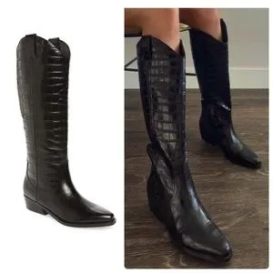 Marc fisher ltd haze croc embossed leather western boot clearance